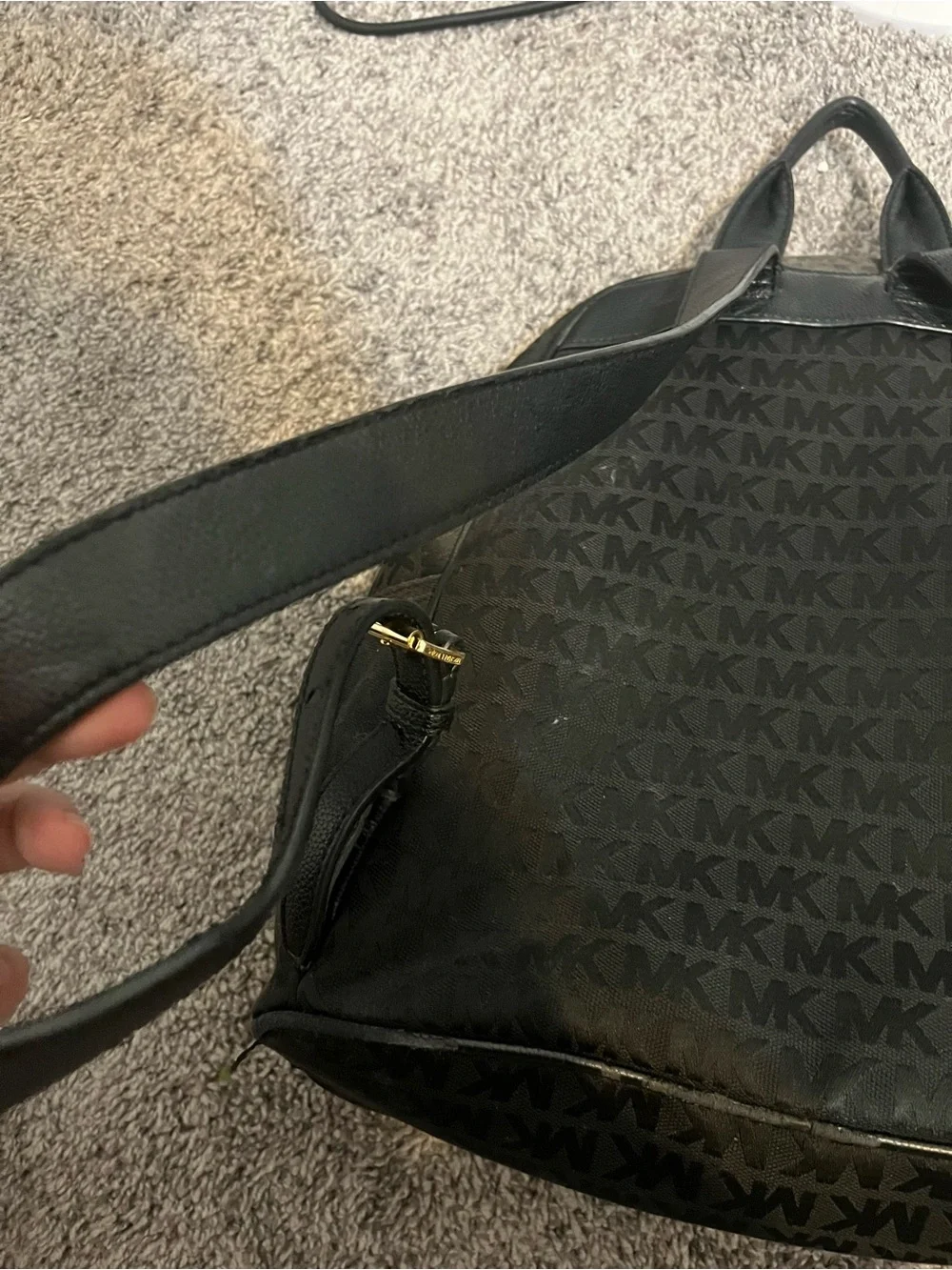 Michael Kors Black Backpack with Gold Plaque - Picture 5 of 5